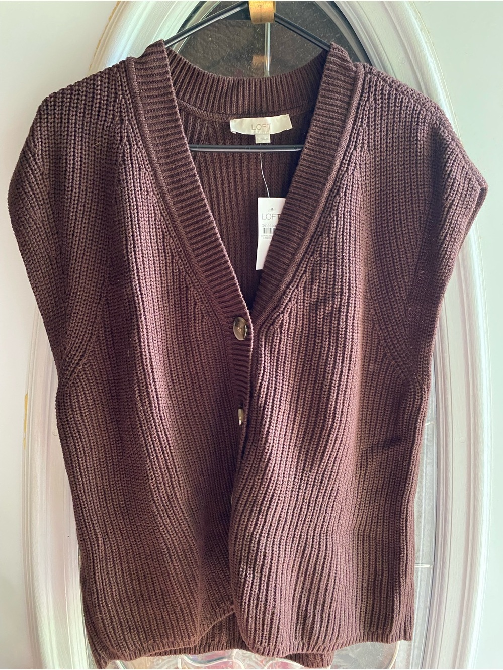 🆕 NWT LOFT Sweater Vest - Chocolate Brown Sz L